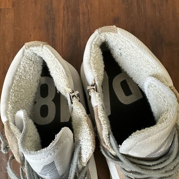 P448 Star 2.0 High Top Sneakers White/Tan Leather Lace Up - Picture 9 of 11